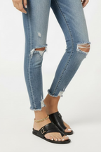 Women’s Sandals with Buckle and Textured Finish