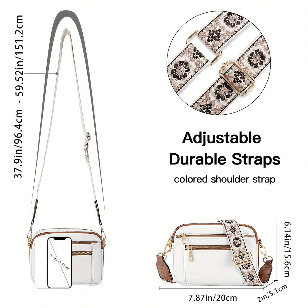 Dame Crossbody Taske PU Læder Justerbar Rem Brun — Image 10