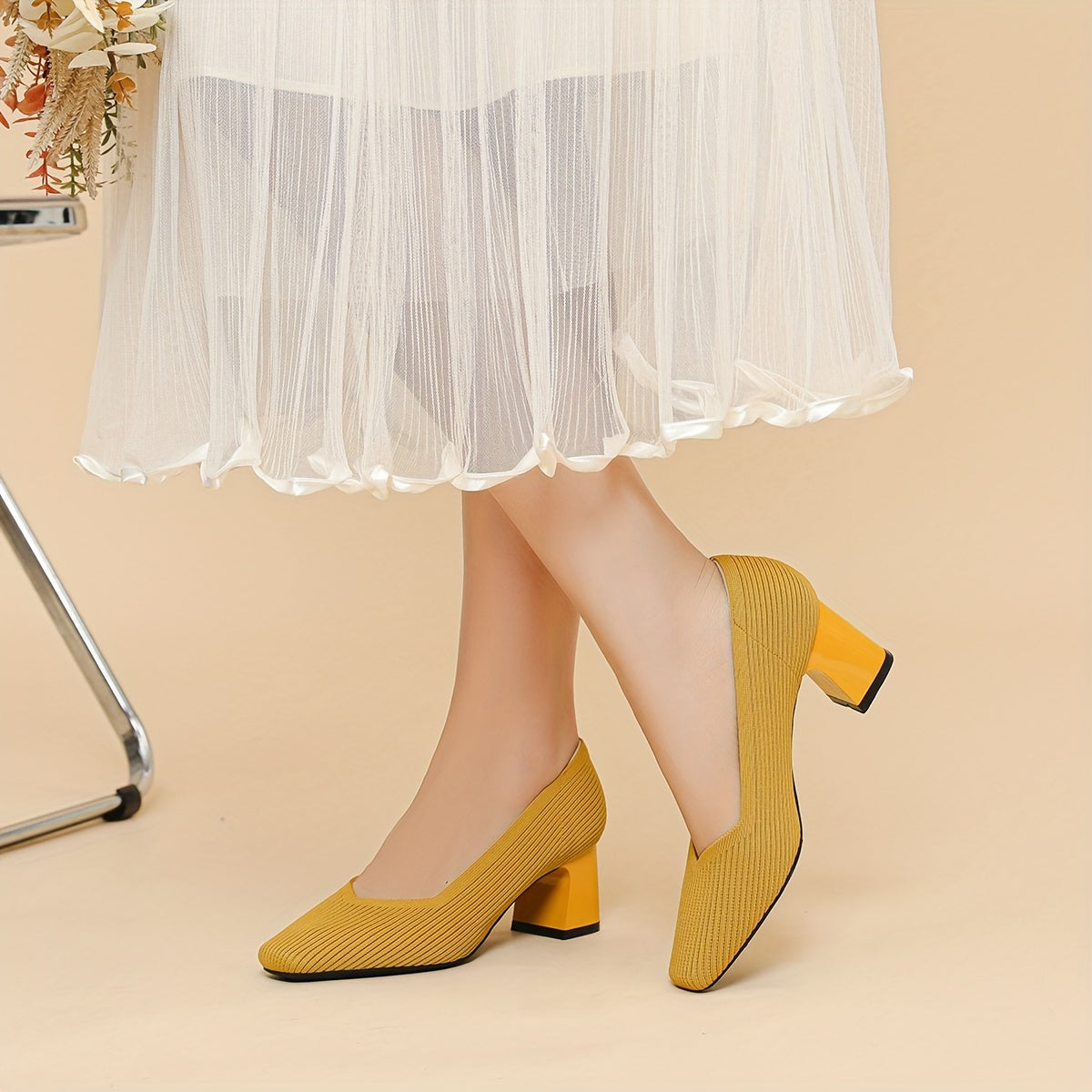 Women's Orthopaedic Pumps with Low Block Heel for Office Wear