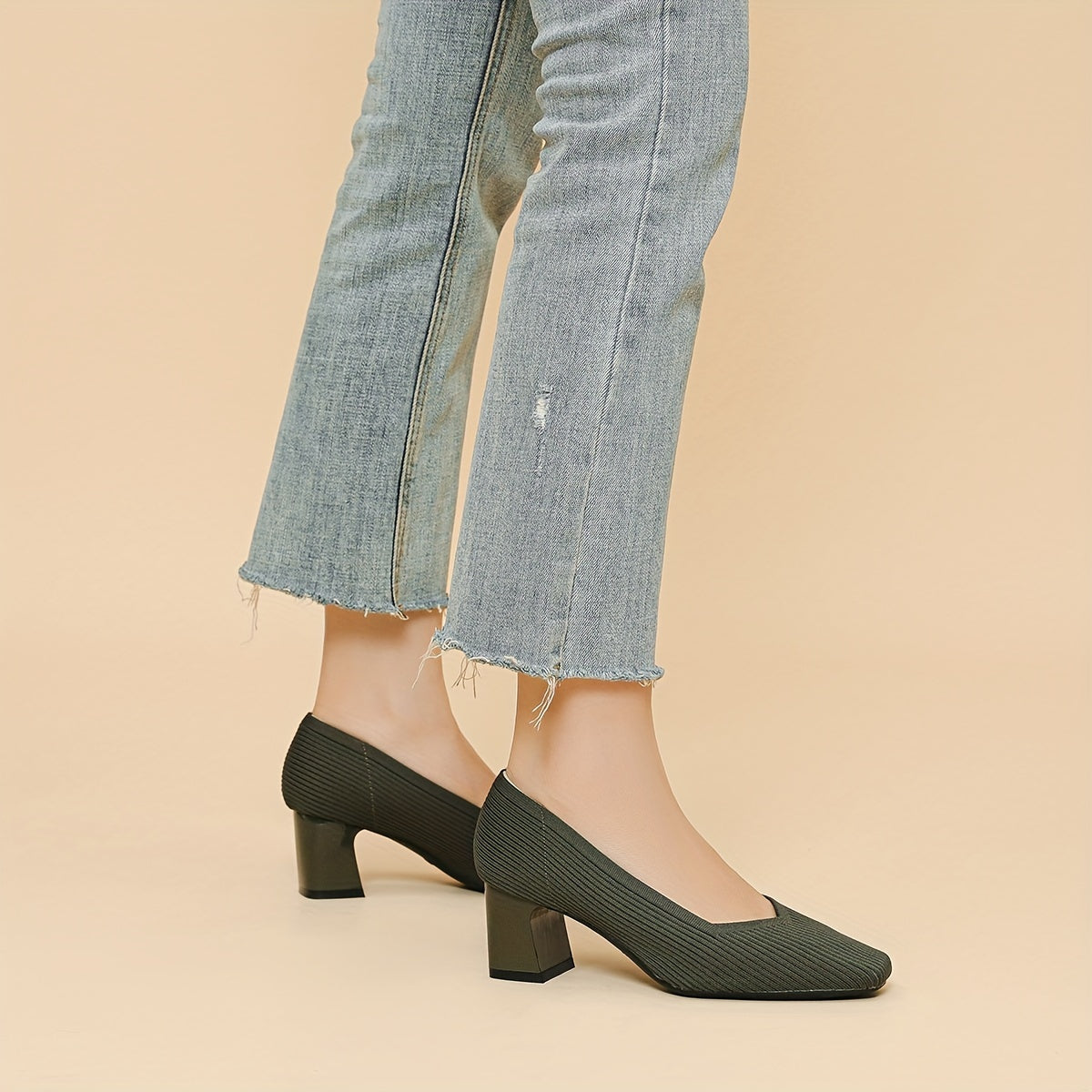 Women's Orthopaedic Pumps with Low Block Heel for Office Wear