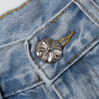 Chrome Hearts Herre Denim Shorts med Kryds Applikationer Blå Bomuld — Image 7