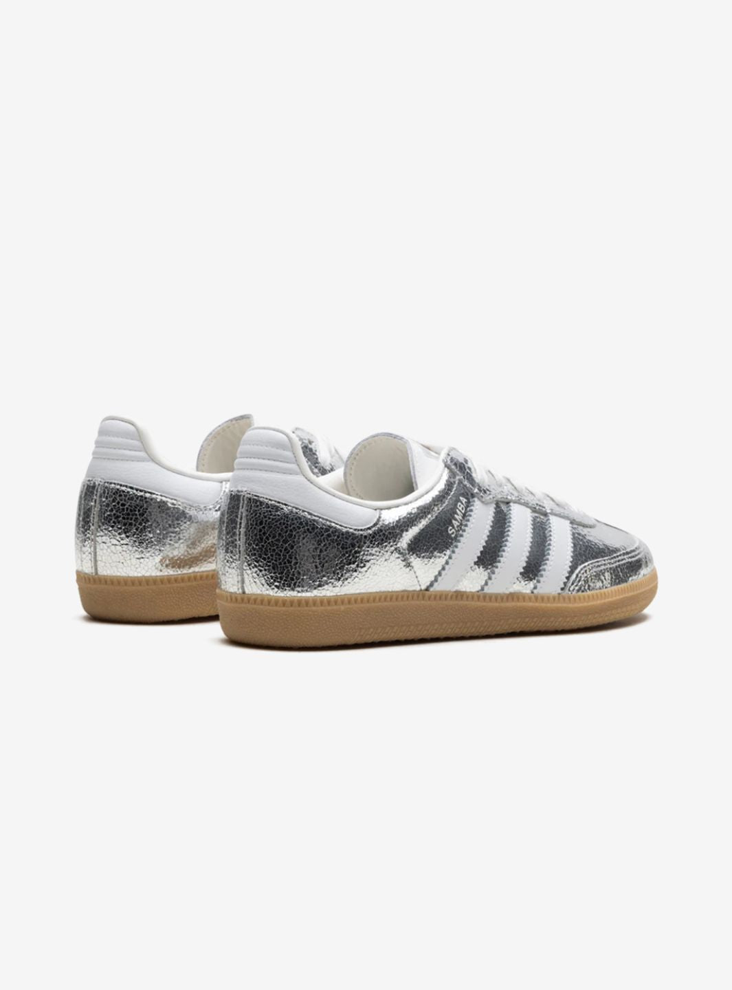 Adidas Samba OG Cracked Metallic Silver Leather
