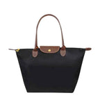 Elegant Nylon Shopper Taske med Læderhåndtag Vandafvisende Kvinder — Image 2