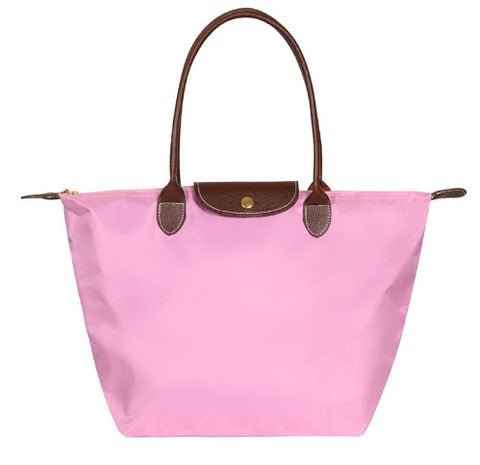 Elegant Nylon Shopper Taske med Læderhåndtag Vandafvisende Kvinder — Image 9