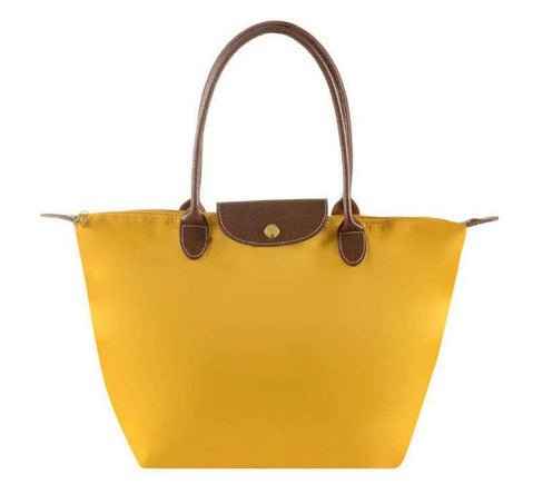 Elegant Nylon Shopper Taske med Læderhåndtag Vandafvisende Kvinder — Image 10