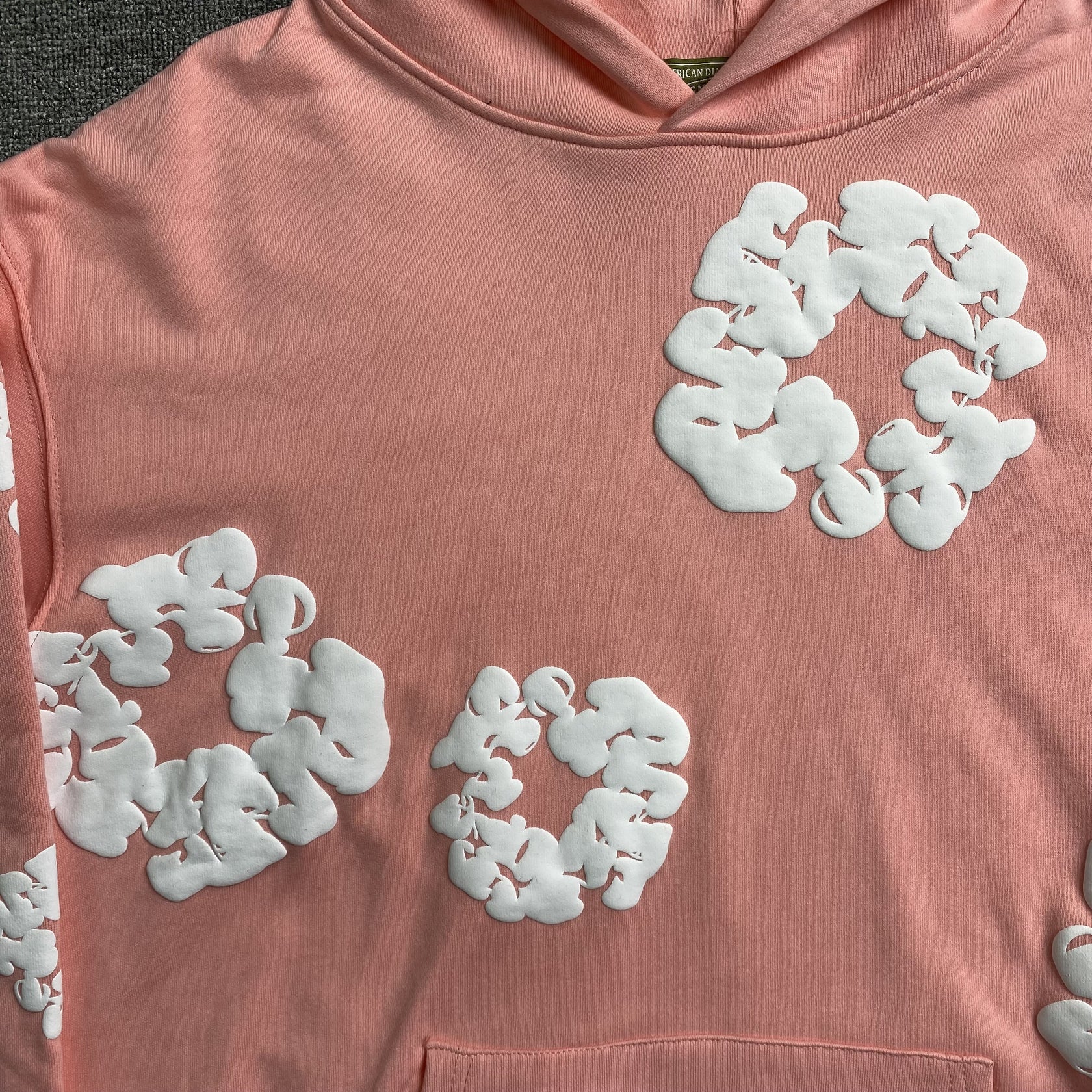 Unisex Hoodie med Blomsterprint i Rosa Bomuld – S-XL — Image 3