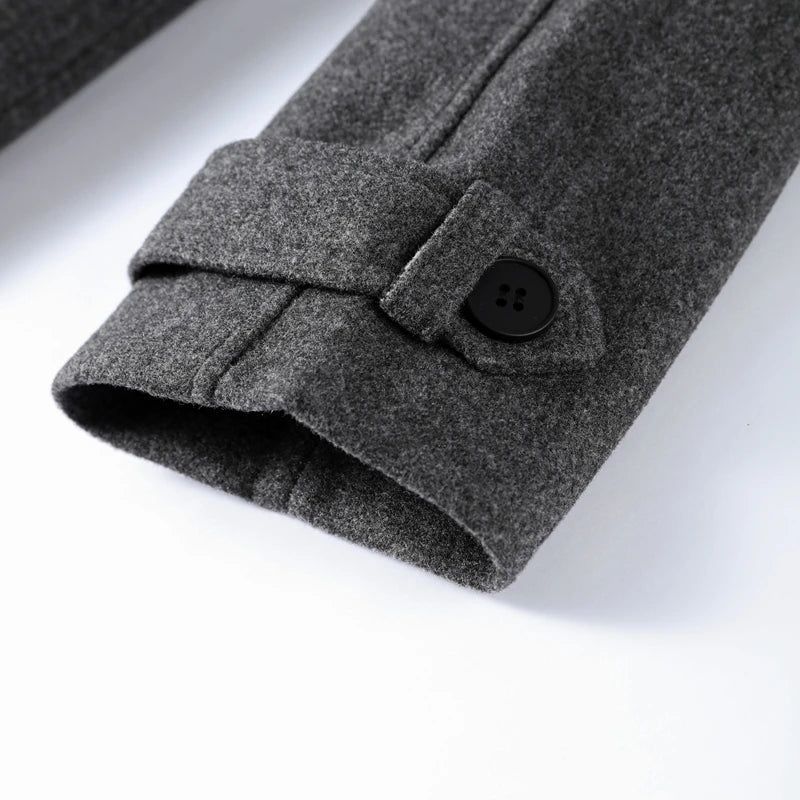 Brun Trenchcoat til Kvinder - Klassisk Dobbeltradet Uldblanding Frakke med Bælte — Image 16