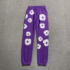 Unisex Sweatpants Bomuld Lilla Print Elastisk Talje — Image 2