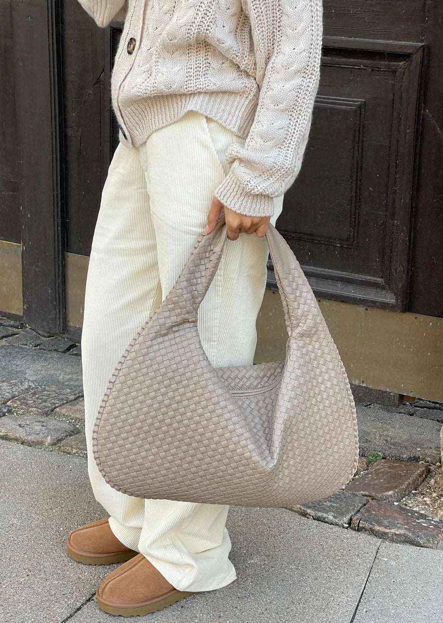 Elegant Flettet Håndtaske i Læder – Skuldertaske til Kvinder, Flere Farver — Image 4
