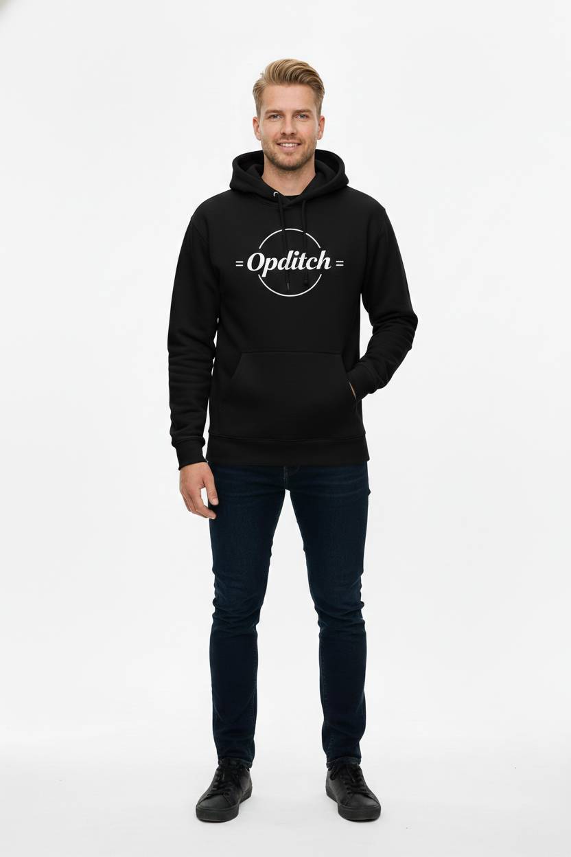 Opolitch Herre Circle Logo Pullover Hoodie - Sort