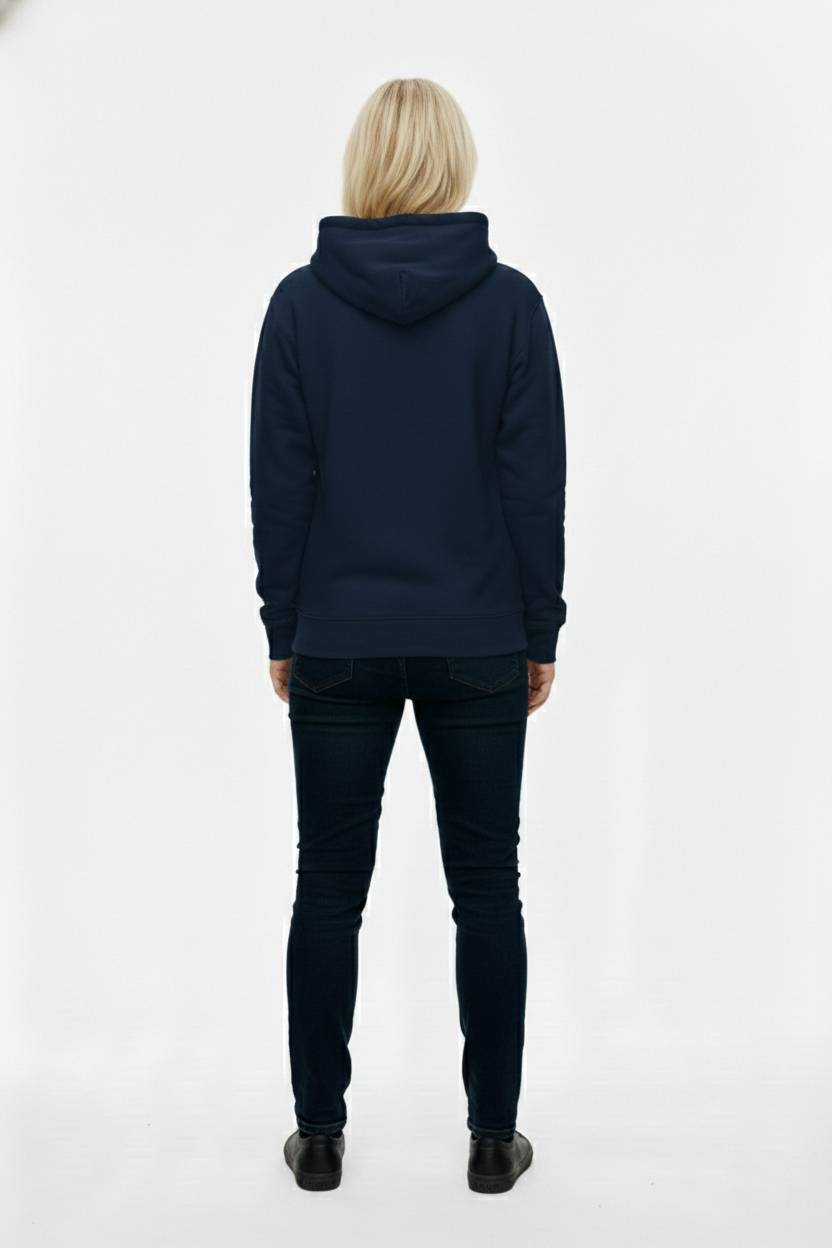 Opolitch Women's Circle Graphic Pullover Hoodie - Navy Blue