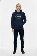 Opolitch Women's Circle Graphic Pullover Hoodie - Navy Blue