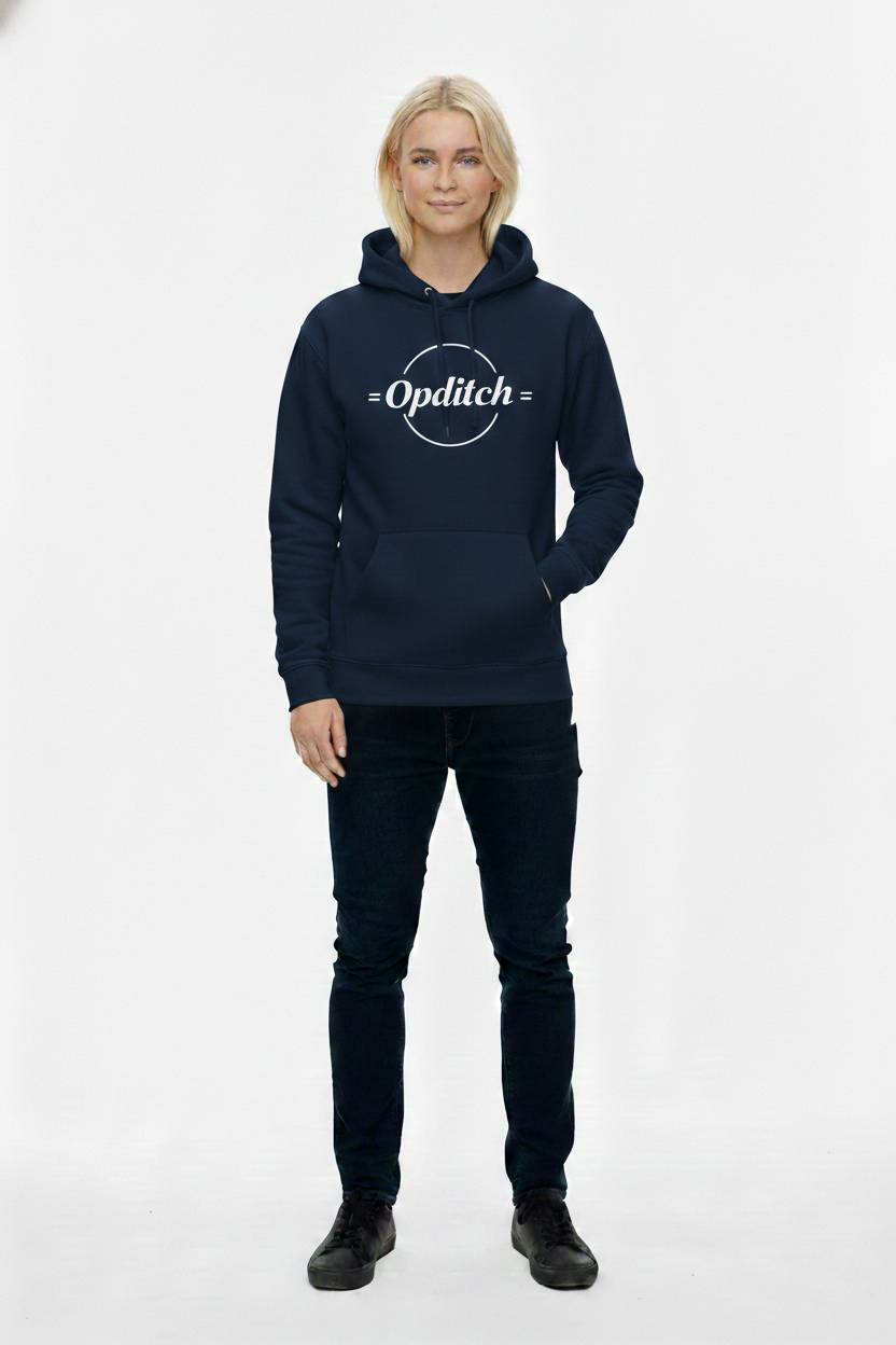 Opolitch Women's Circle Graphic Pullover Hoodie - Navy Blue