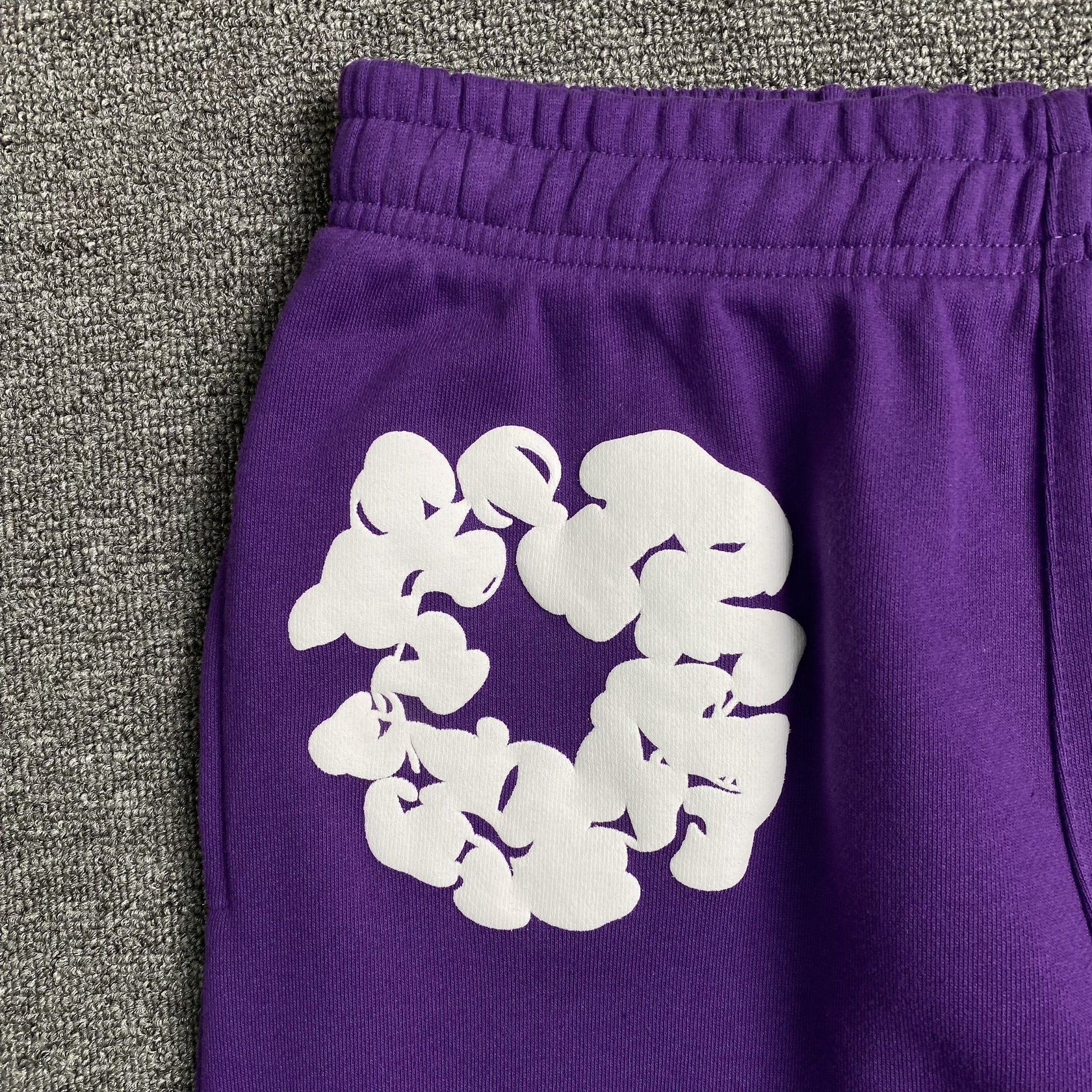 Unisex Sweatpants Bomuld Lilla Print Elastisk Talje — Image 6