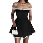 Cocktailkjole Off-Shoulder i Sort — Image 5