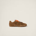 New Balance (WMNS) x Miu Miu 530 SL Sneakers in Suede and Mesh with Orange Laces