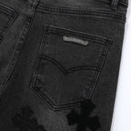 Unisex Denim Jeans med Krydsbroderi i Blå og Sort Bomuld — Image 20