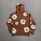 Denim Tears Unisex Hoodie Brun Bomuld Blomsterprint S-XL — Image 2