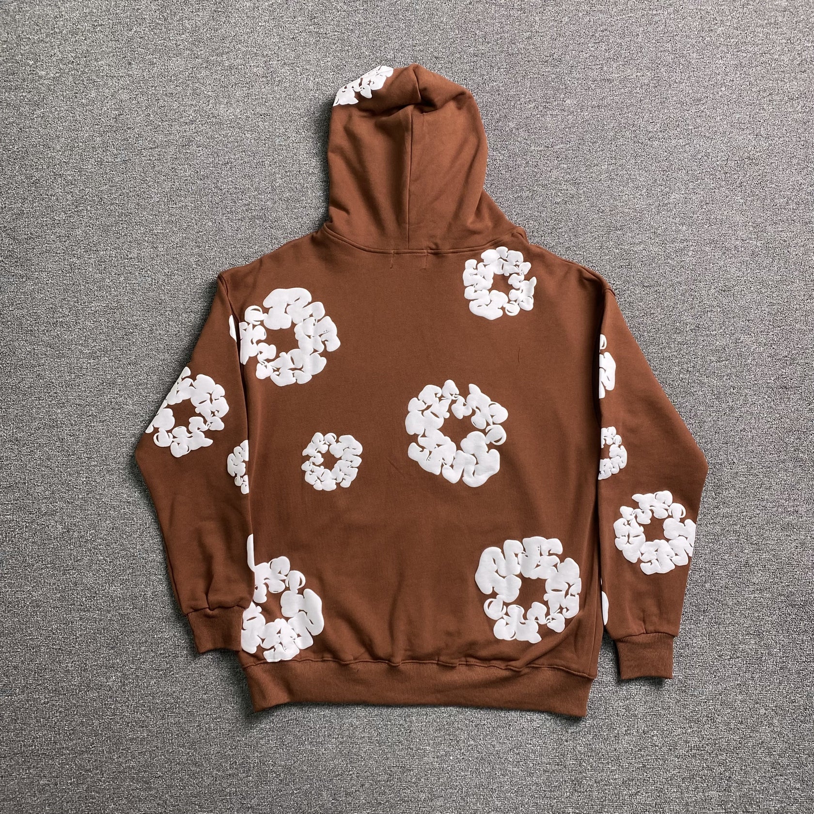 Denim Tears Unisex Hoodie Brun Bomuld Blomsterprint S-XL — Image 2