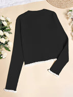 Ribstrikket Cardigan med Guldknapper og Lange Ærmer. Fås i flere farver. — Image 8