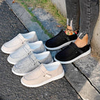 Dame Slip-On Linnedriversko Komfortable Åndbare Beige Sort Grå Letvægtssål — Image 7