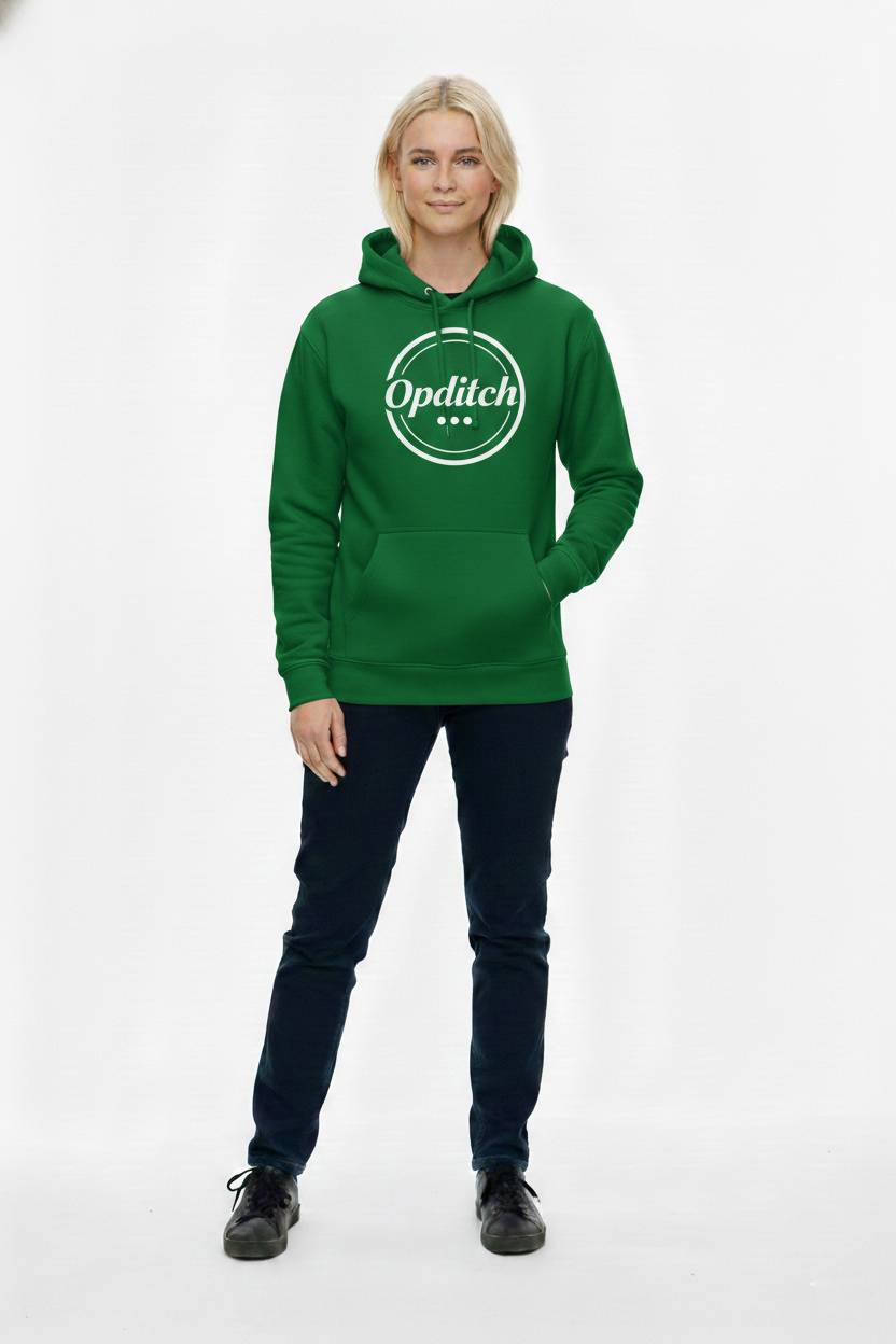 Opolitch Women's Circle Emblem Pullover Hoodie - Smaragdgrøn
