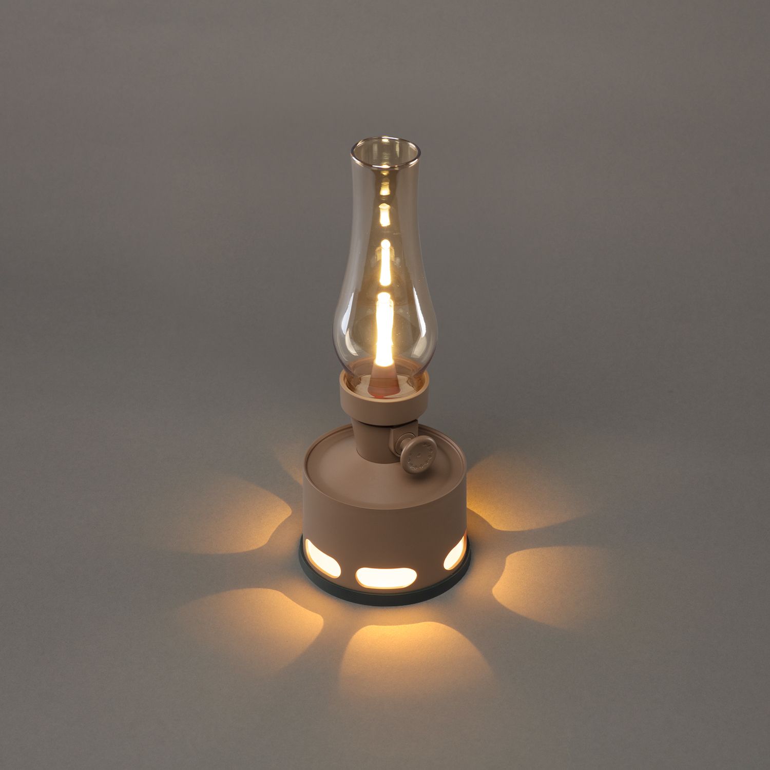 Opditch LED Bordlampe Retro Lanterne Glas Nostalgisk