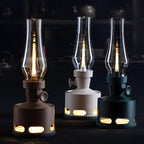 Opditch LED Bordlampe Retro Lanterne Glas Nostalgisk