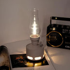 Opditch LED Bordlampe Retro Lanterne Glas Nostalgisk