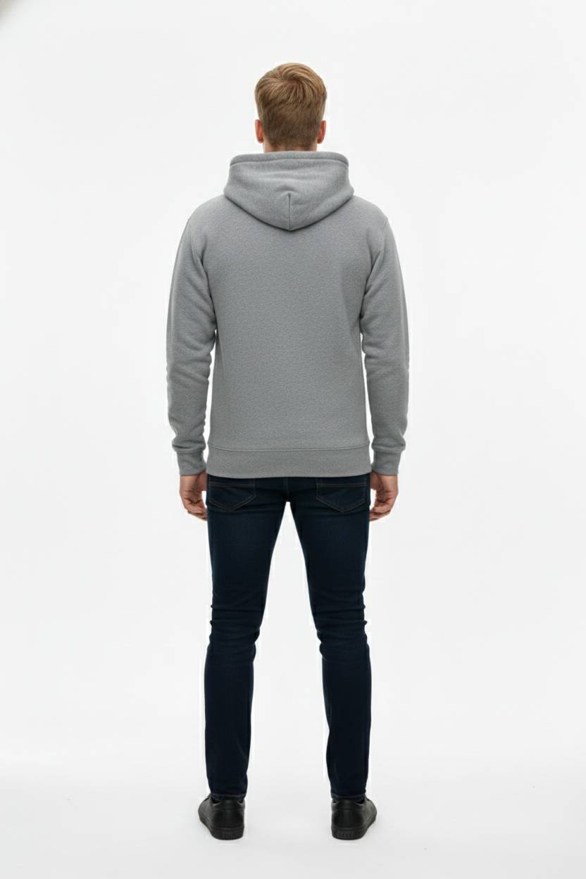 Opolitch Herre-hoodie med logo og skrift - Heather Grey