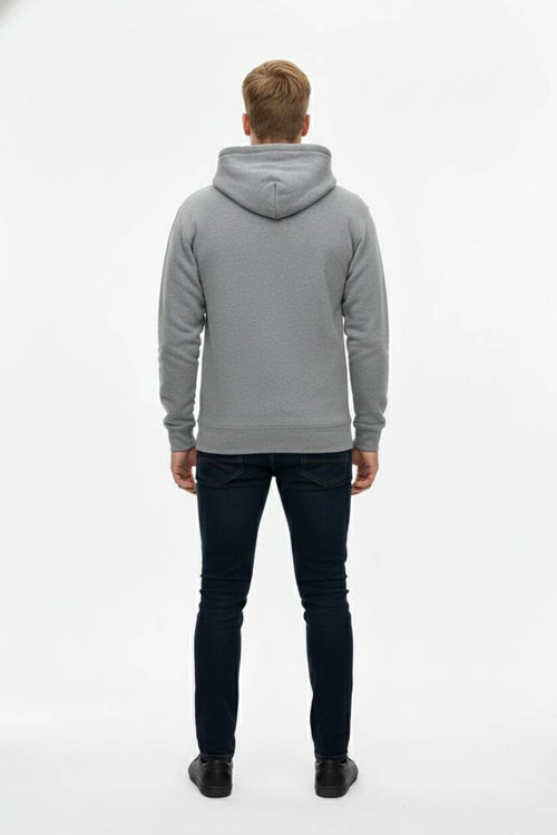 Opolitch Herre-hoodie med logo og skrift - Heather Grey