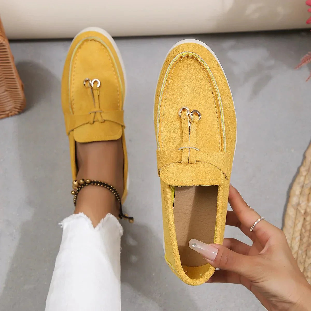 Dame Mokkasiner Ruskind Slip-On Komfortable Hverdags Sko — Image 6