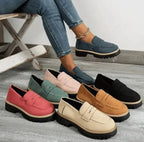 Dame Loafers Ruskind Komfortable Sko Sort Beige Blå Brun Grøn Rød — Image 8
