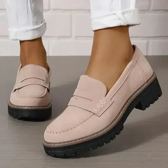 Dame Loafers Ruskind Komfortable Sko Sort Beige Blå Brun Grøn Rød — Image 7