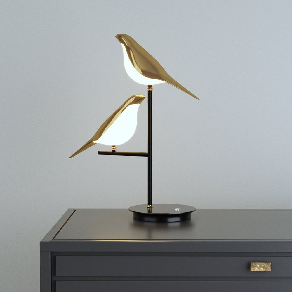 Opditch LED bordlampe med gyldne fugle – billede 1