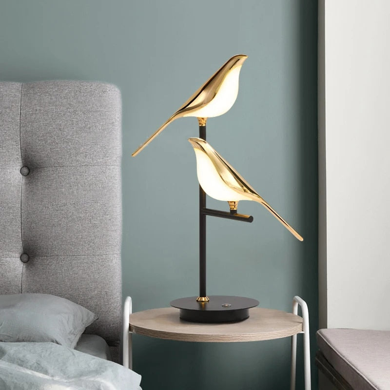 Opditch LED bordlampe med gyldne fugle – billede 8