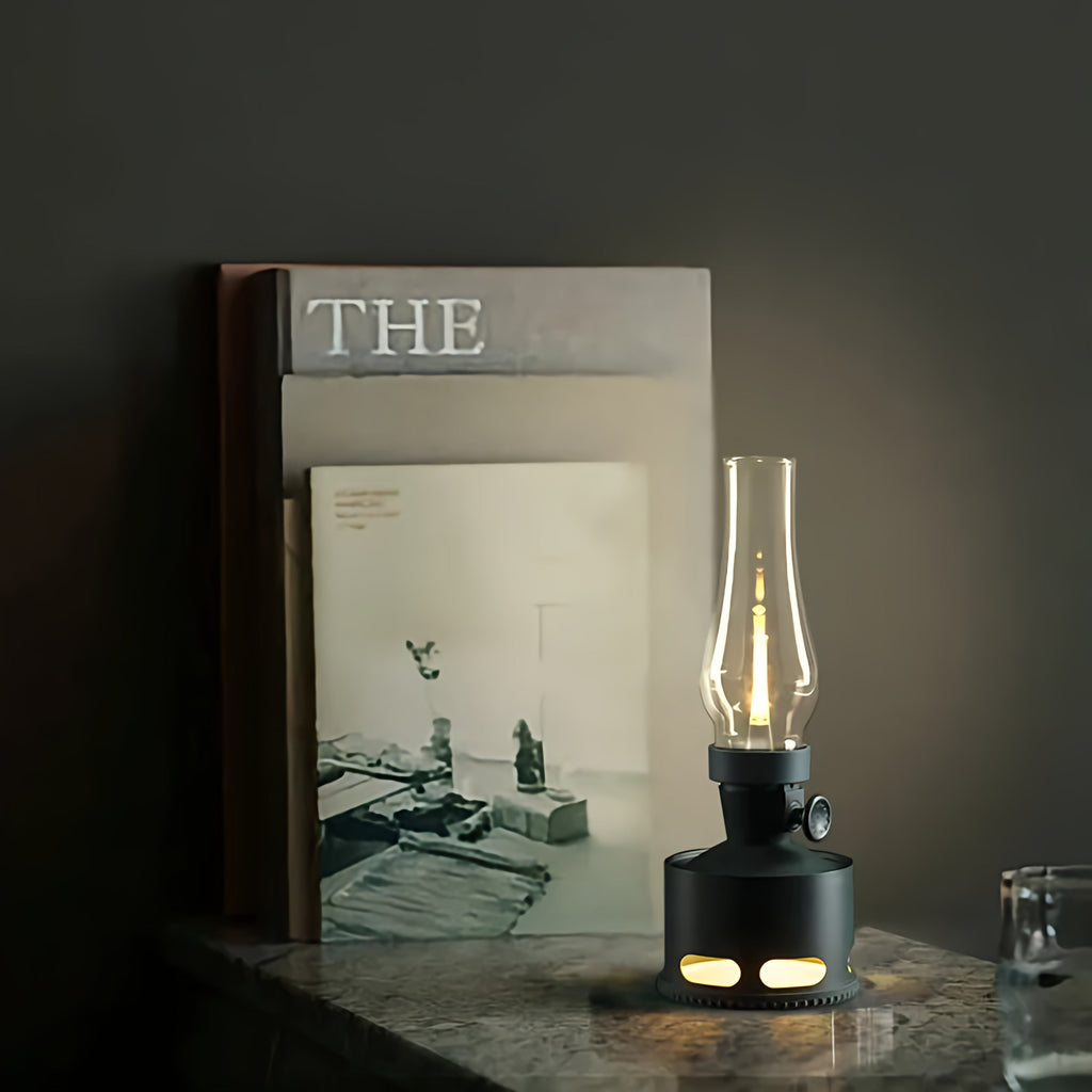 Opditch retro LED lanterne bordlampe i glas – billede 5