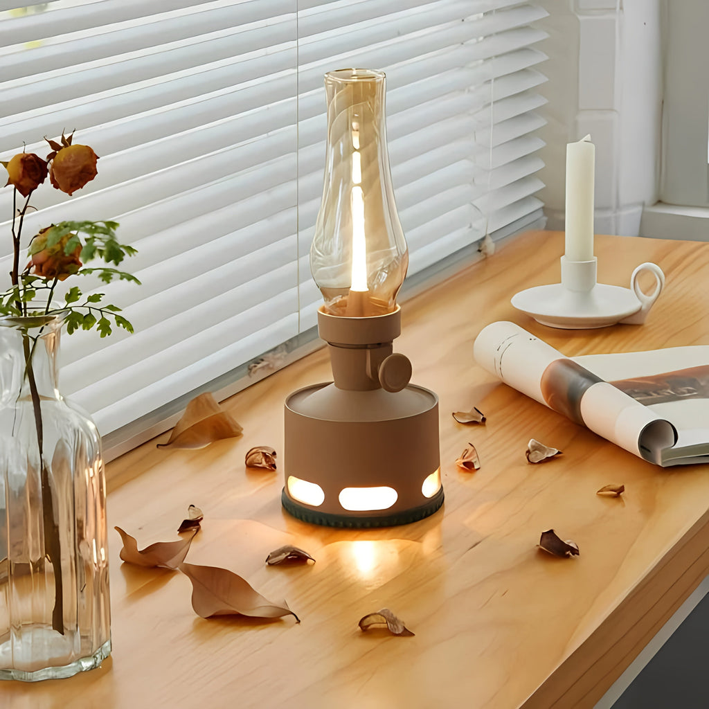 Opditch retro LED lanterne bordlampe i glas – billede 18