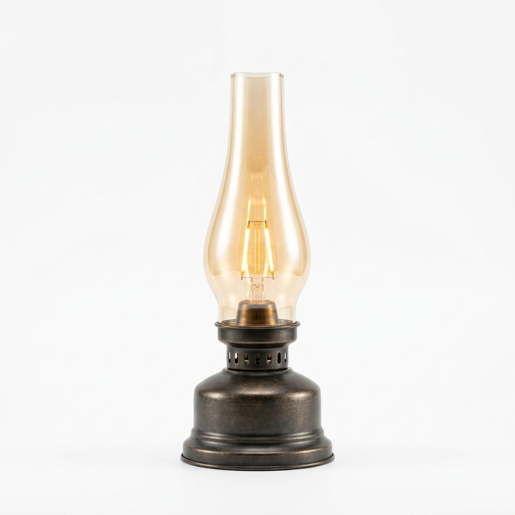 Opditch retro LED lanterne bordlampe i glas – produktbillede
