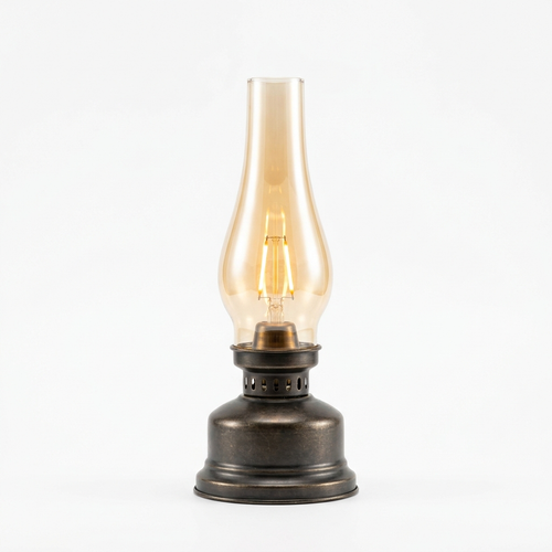 Opditch retro LED lanterne bordlampe i glas – produktbillede