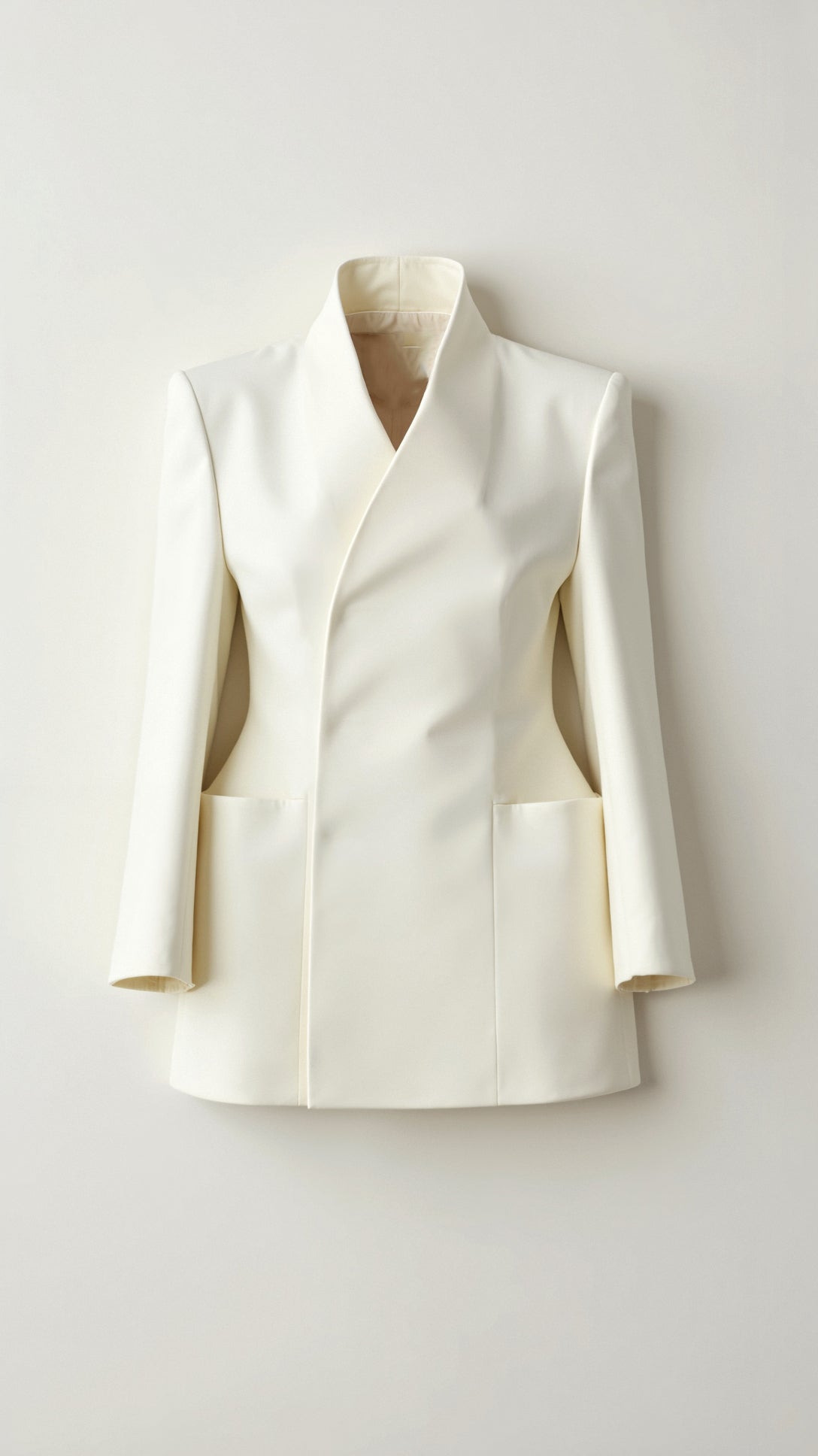 Elegant hvid blazer kjole til kvinder i polyester, stilfuld og moderne design — Image 3