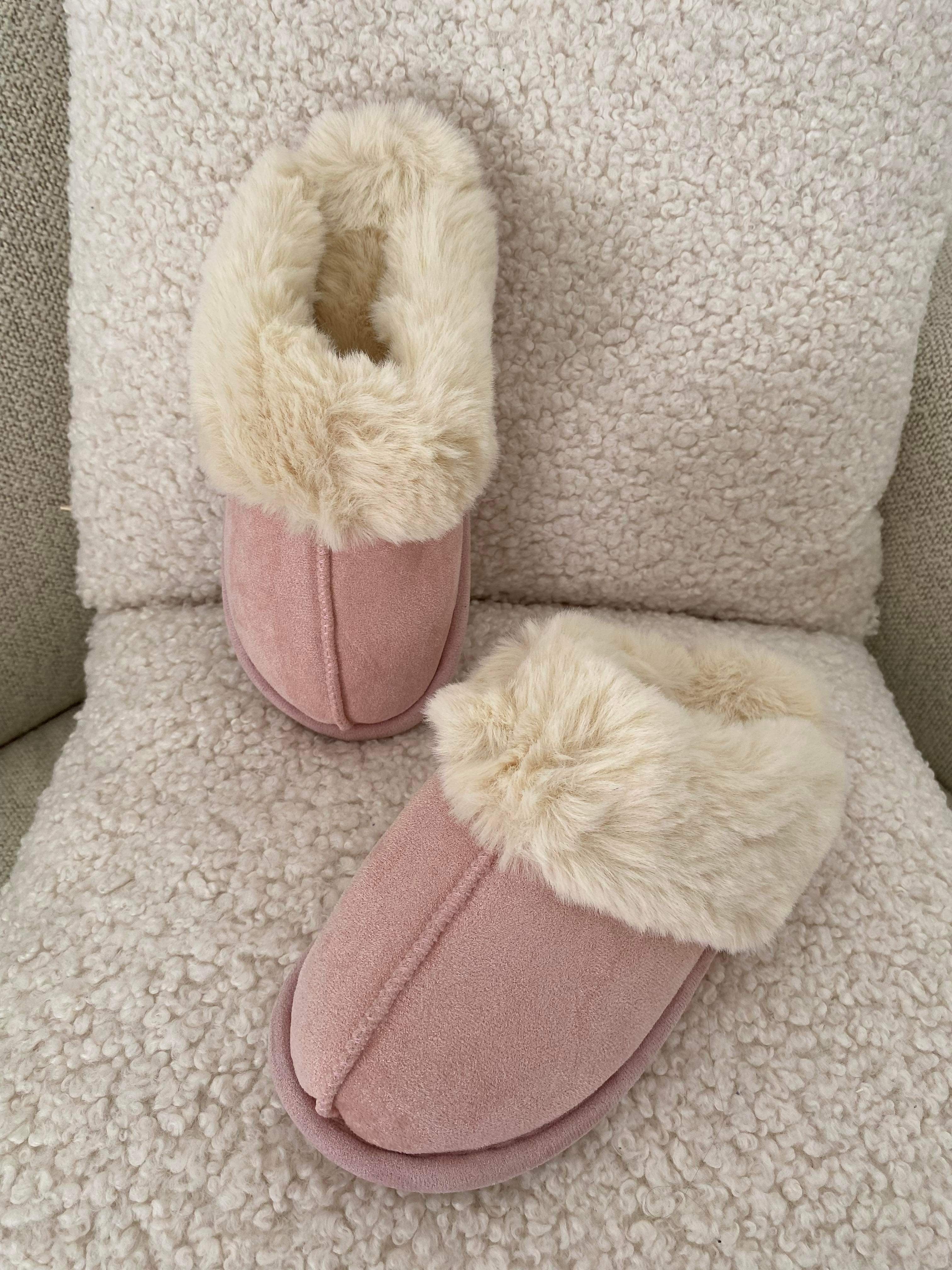 Lyserøde hjemmesko med faux pels til kvinder - Komfortable og varme — Image 3