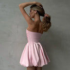Elegant Strapless Festkjole i Pink — Main Image