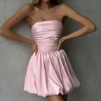 Elegant Strapless Festkjole i Pink — Image 2