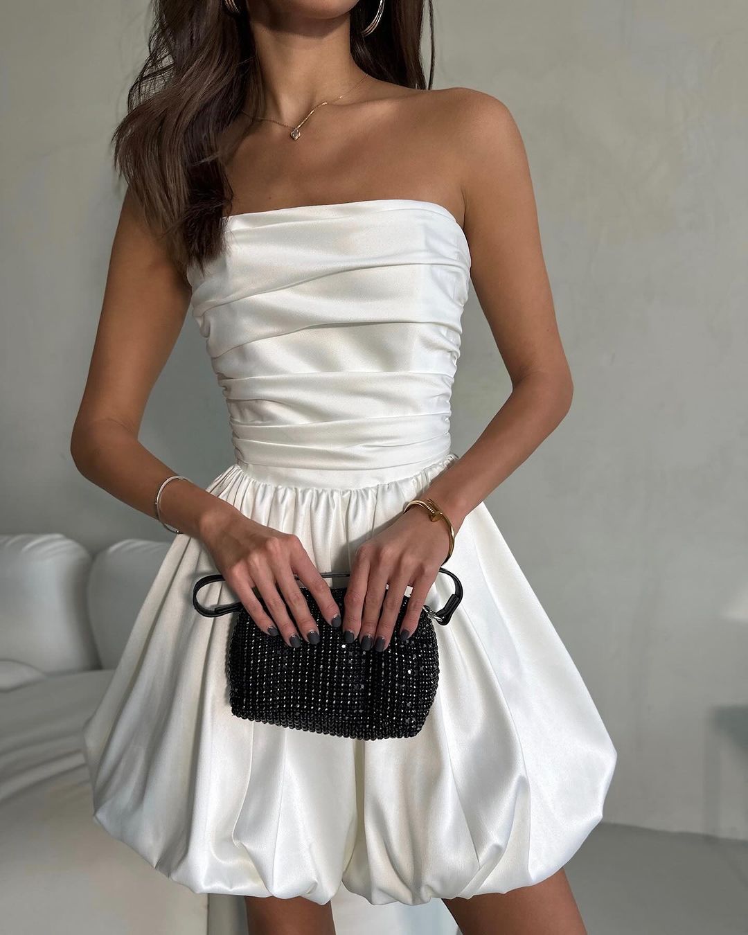 Elegant Strapless Festkjole i Pink — Image 3