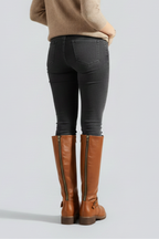 Women’s Tall Boots with Side Zip and Buckle Detail