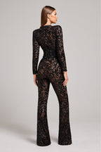 Elegant Jumpsuit i Blonde og Pailletter - Sort & Hvid - XS-XL — Image 2