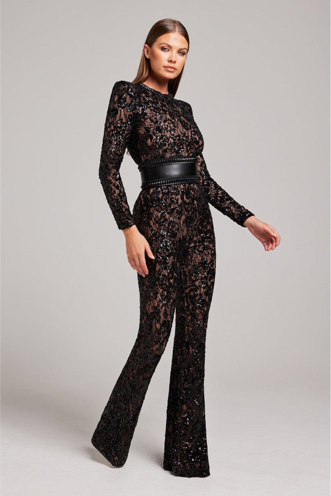 Elegant Jumpsuit i Blonde og Pailletter - Sort & Hvid - XS-XL — Image 5