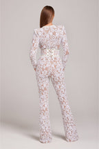 Elegant Jumpsuit i Blonde og Pailletter - Sort & Hvid - XS-XL — Image 9