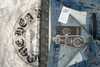 Chrome Hearts Herre Denim Jeans Blå Kryds Applikationer Bomuld — Image 6
